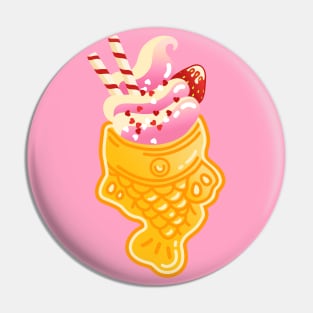 Taiyaki Strawberry Ice Cream - Japanese Sweets - Kawaii Food Pin