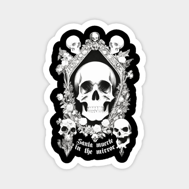 santa muerte in the mirror typo Magnet by SimonSay