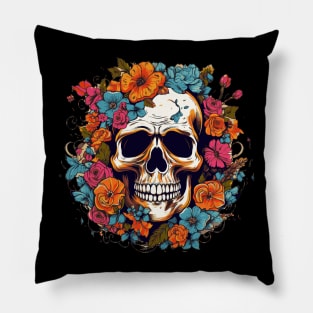 Skull Flower Guitar Fusion Pillow