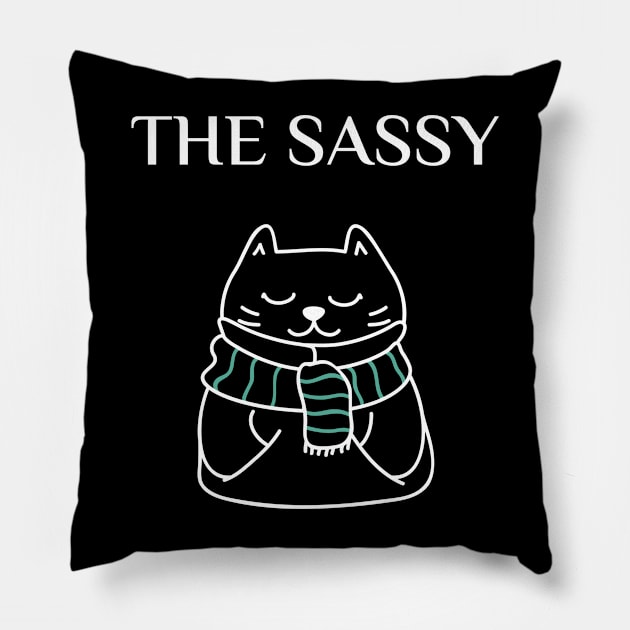 funny matching family cat design, the sassy Pillow by the christmas shop