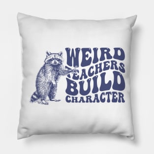 Weird Teachers Build Characters Retro Tshirt, Vintage Raccoon Shirt, Trash Panda Shirt, Funny Pillow