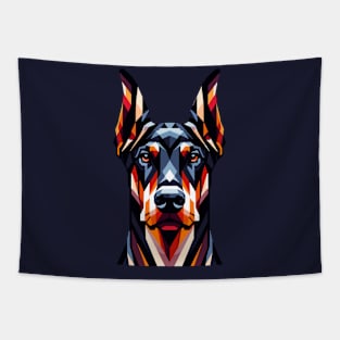 Geometric Doberman: Angular Canine Art Piece Tapestry