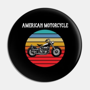Motorcycle Vintage Sunset Pin