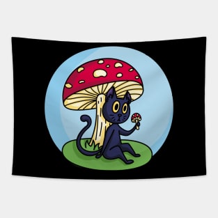 Mushroom Kitty - Globe Tapestry