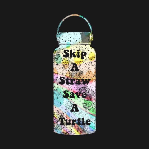 Skip a Straw Save The Turtles VSCO Girl Water Flask Sticker Shirt Gifts Rainbow Pastel by gillys