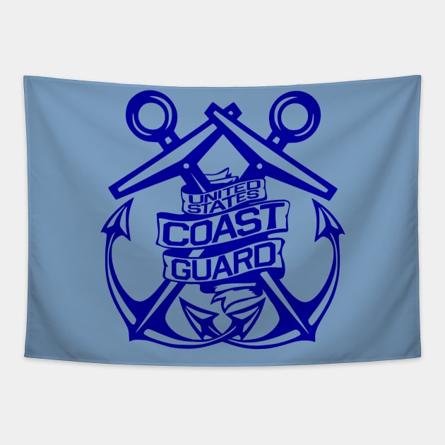 U.S. Coast Guard - Crossed Anchors in Blue Tapestry by CuteCoCustom