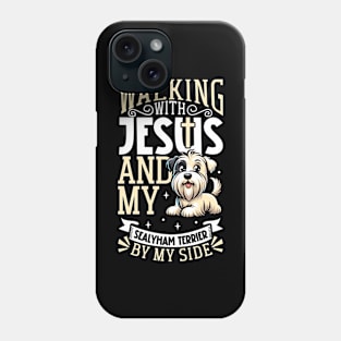 Jesus and dog - Sealyham Terrier Phone Case