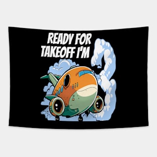 Ready for Takeoff I'm 3 - 3nd Birthday Boy Airplane Theme Tapestry