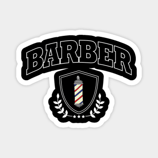 Barber Shop Pole Varsity Badge Magnet