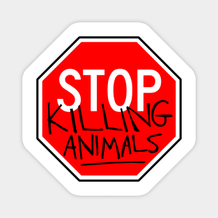 Vegan Stop Sign Magnet