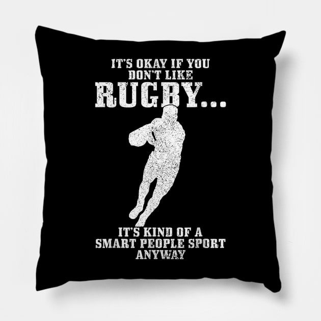 Rugby Smart People Sport Funny Rugby Player Pillow by FêriStore'