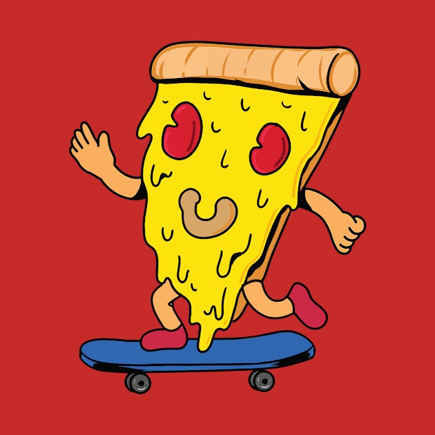 pizza riding skateboard by binding classroom