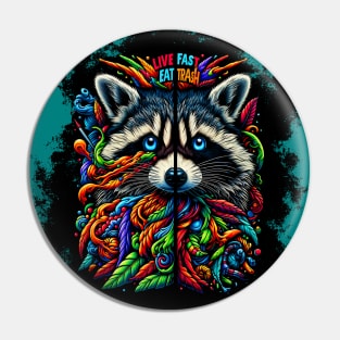 Vivid Vagabond: Raccoon's Colorful Essence Pin