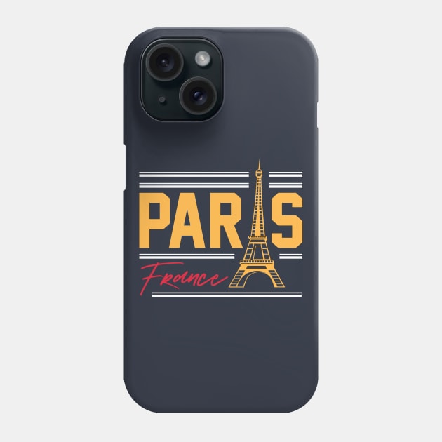 Retro Paris Eiffel Tower Word Art Vintage France Phone Case by Now Boarding