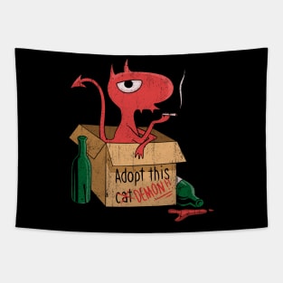 Adopt This / Cat// Demon Vintage Tapestry