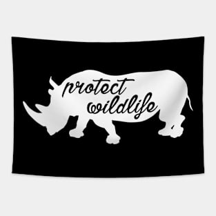 protect wildlife - rhino Tapestry