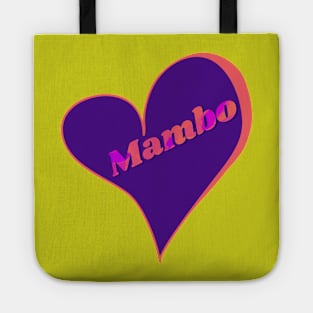 Mambo Retro Heart in purple, hot pink colors Tote