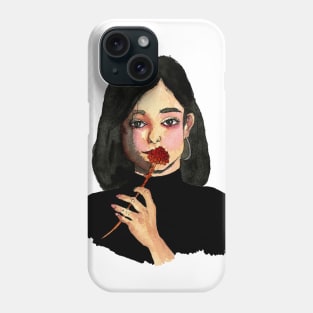 Shhh Girl with Flower Phone Case