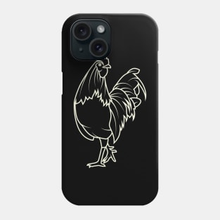 Aesthetic Lineart Rooster Phone Case