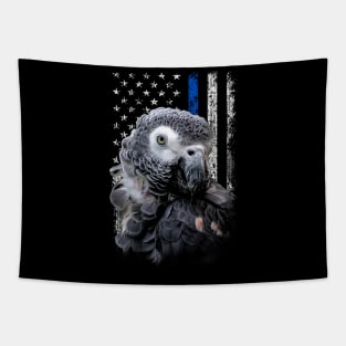 African Grey Majesty Stylish Tee Celebrating the Regal Parrot Tapestry