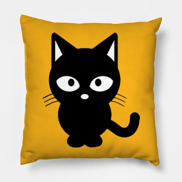 black and white cat pillow