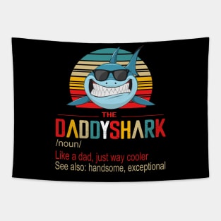 The Daddyshark Like A Dad Just Way Cooler See Also Handsome Exceptional Vintage Tapestry