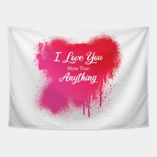 Red and Pink Graffiti Heart Love You Tapestry