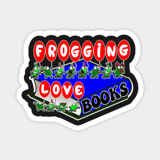 Frogging love books Magnet