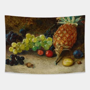 Still Life with a Pineapple, Grapes, Nuts and Plums by John Atkinson Grimshaw Tapestry