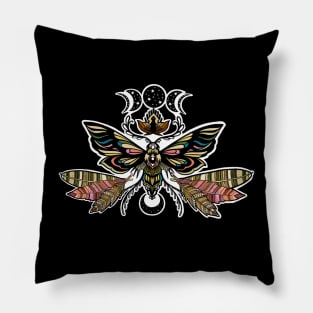 Boho celestial witchy moth Pillow