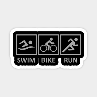 'Swim Bike Run' Awesome Bike Gift Magnet