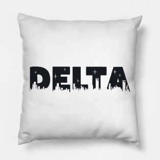 Delta Cityscape Letters Pillow