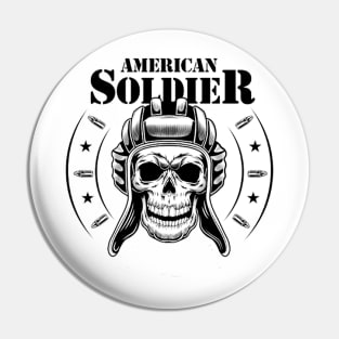 American soldier skull Pin