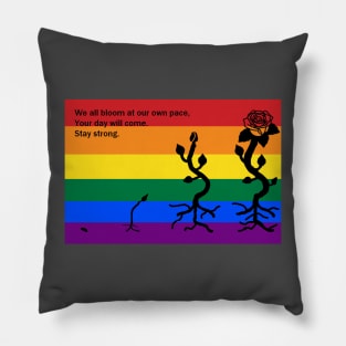 Time to Bloom (Gay Pride [Traditional]) Pillow