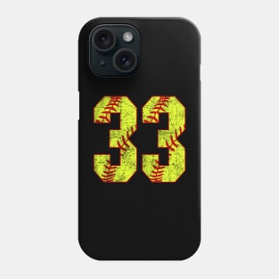 Fastpitch Softball Number 33 #33 Softball Shirt Jersey Uniform Favorite Player Biggest Fan Phone Case