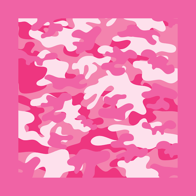 Pink Camo Camouflage Pattern Design by Rengaw Designs