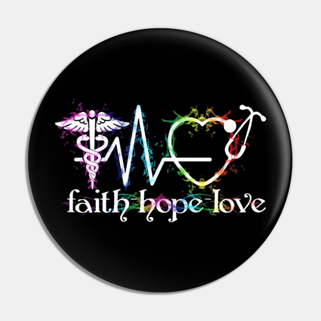 Faith Hope Love Nurse Pin by Namio