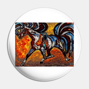 Run Pony Run Abstract Mosaic Pin