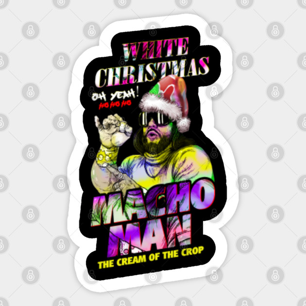 White Christmas Randy Savage Macho Man Santa Claus - Macho Man - Sticker