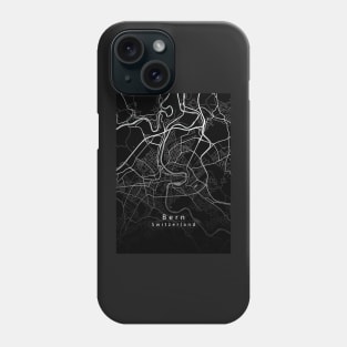 Bern Switzerland City Map dark Phone Case