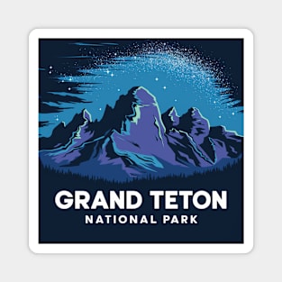 Grand Teton National Park At Night Magnet