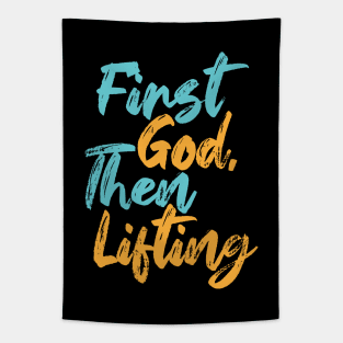 First God Then Lifting Tapestry