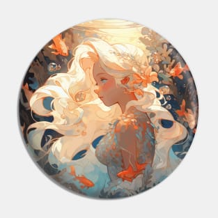 A pretty white haired mermaid Pin