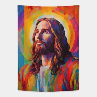 Rainbow Color Jesus Tapestry