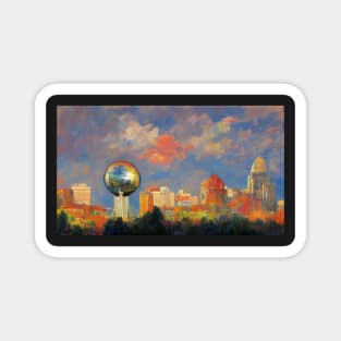 Knoxville skyline Claude Monet Magnet