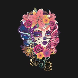 Calavera girl with flowers T-Shirt