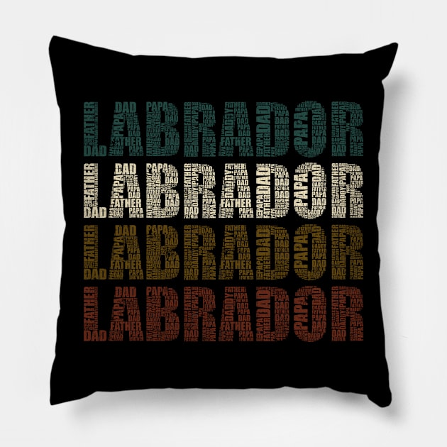 Labrador Dad - Funny Dog Lovers Gift For Papa Pillow by DnB