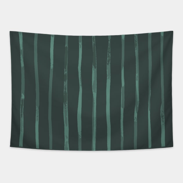 Green stripes Tapestry by marufemia