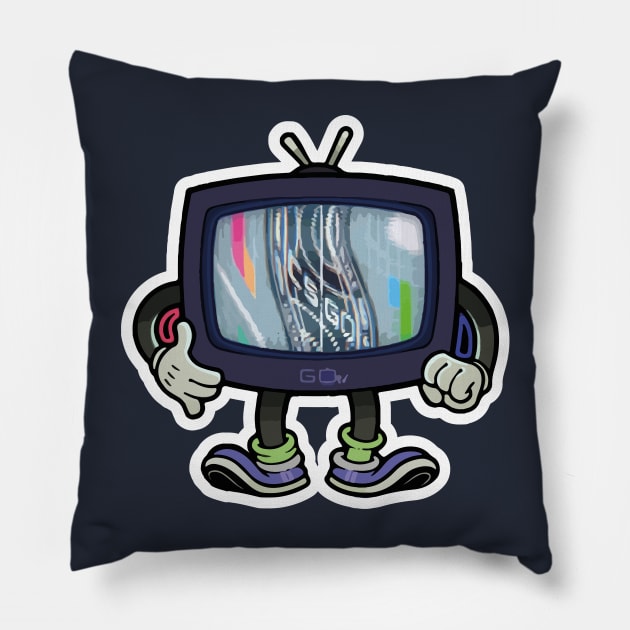 Global TV Pillow by Tad