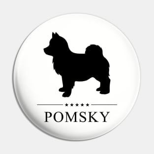 Pomsky Black Silhouette Pin